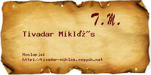 Tivadar Miklós névjegykártya