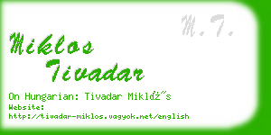 miklos tivadar business card